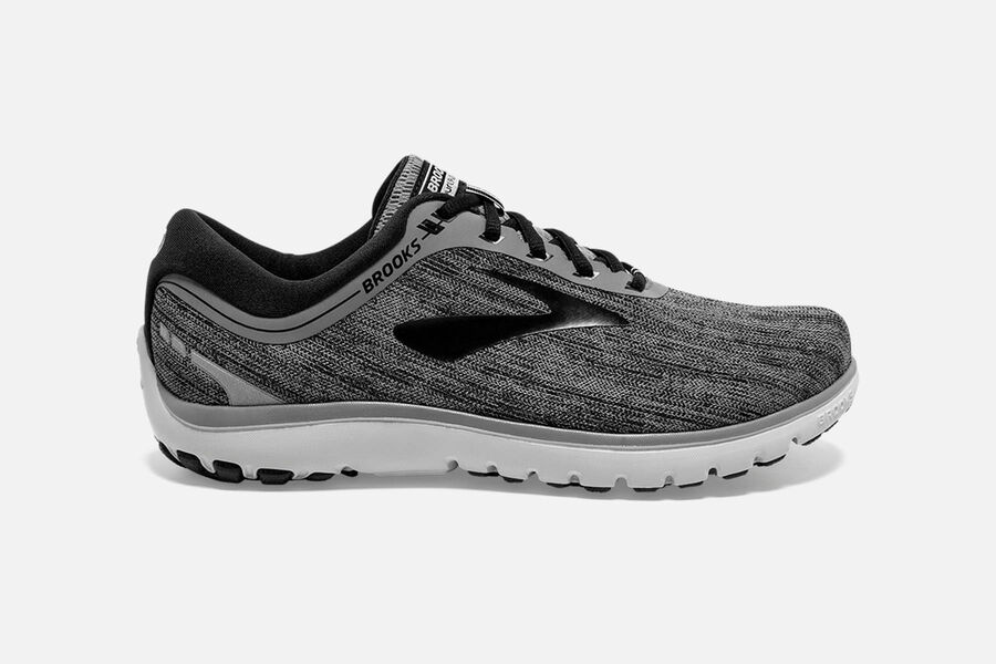 Mens Brooks PureFlow 7 Road Shoes Primer/Black/Oyster | 648301-AXN